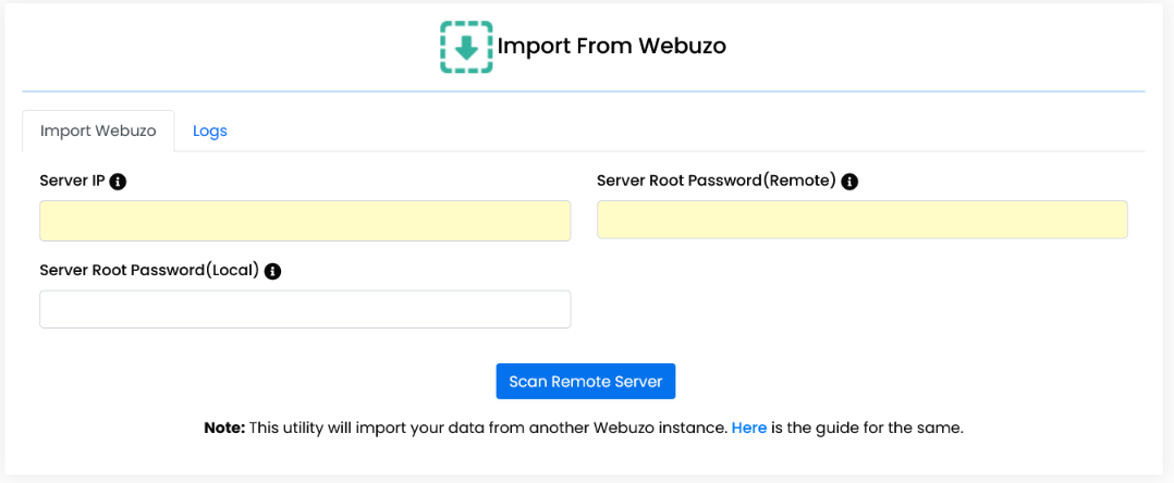 import_webuzo import_webuzo