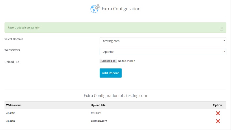 Add Extra Configuration File – Webuzo