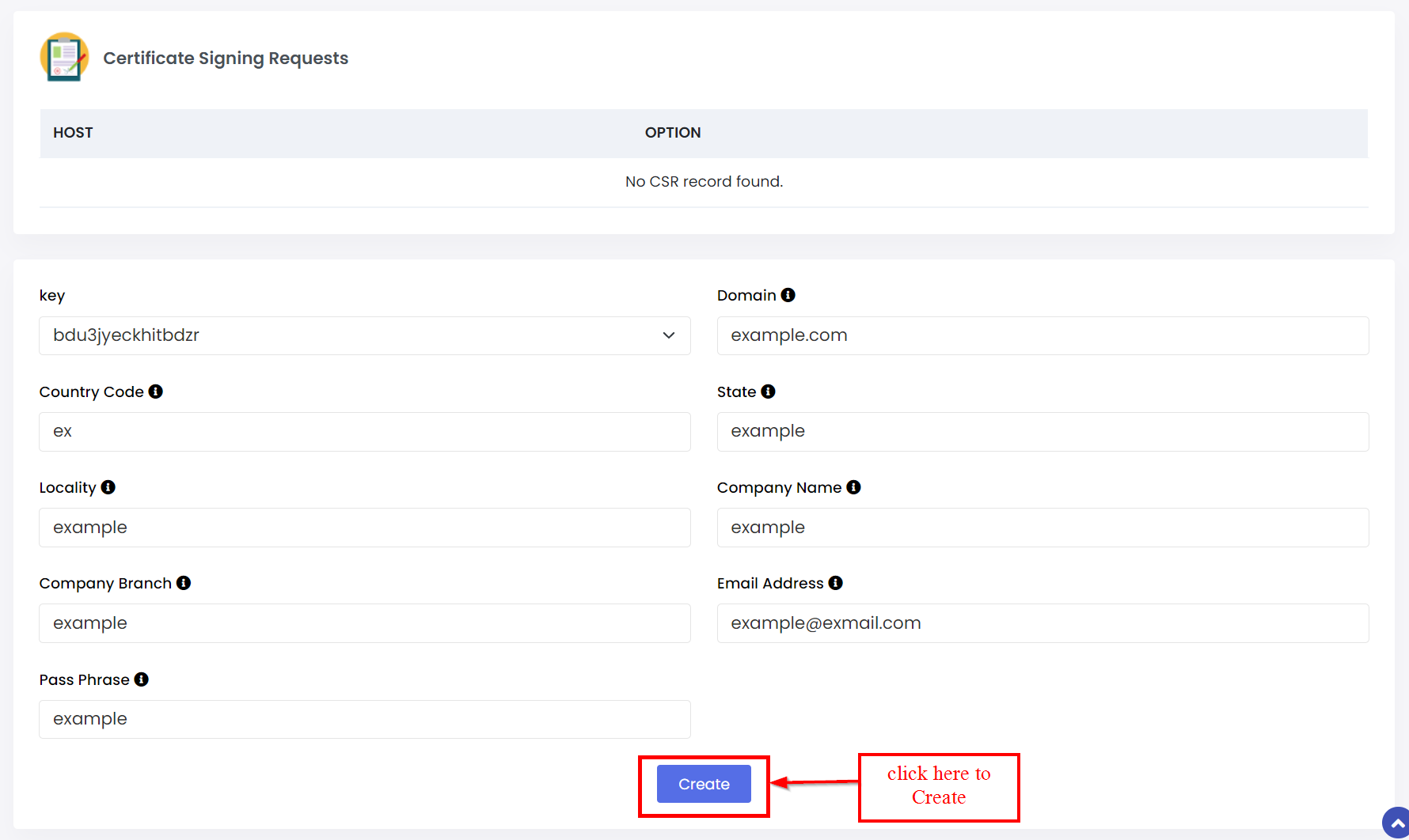Create Certificate Signing Request uzo